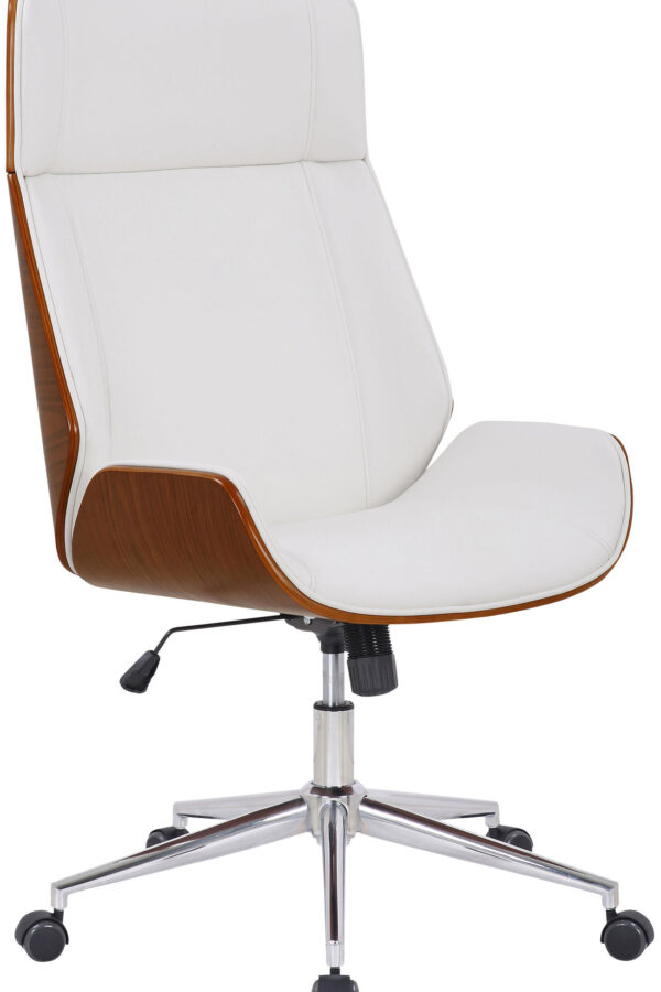 fotel biurowy biały drewniany