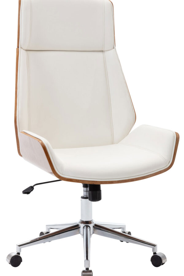 fotel biurowy biały drewno