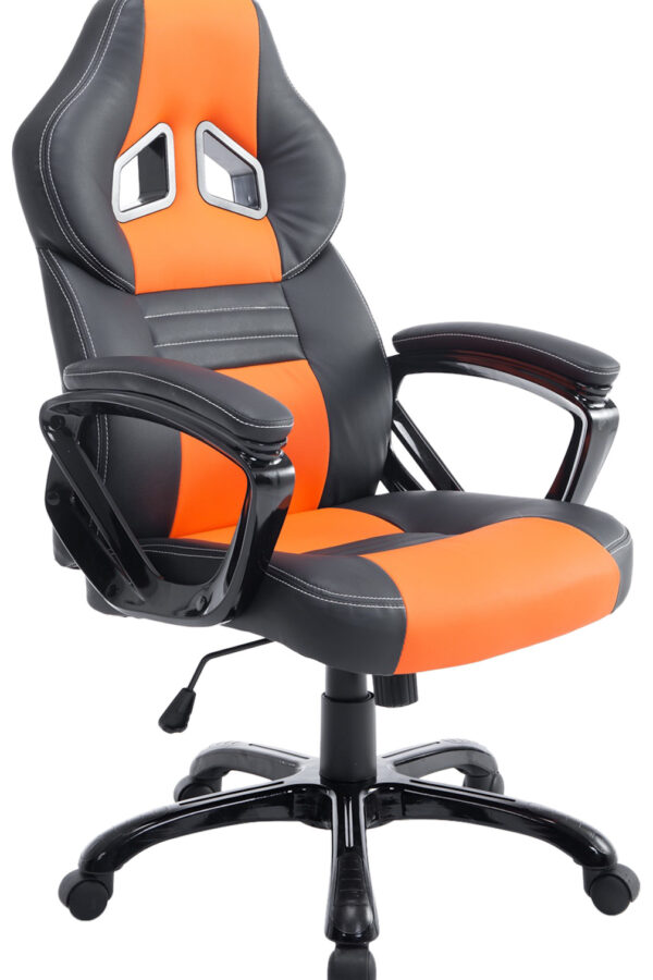Fotel biurowy obrotowy czarny Pomarańczowy