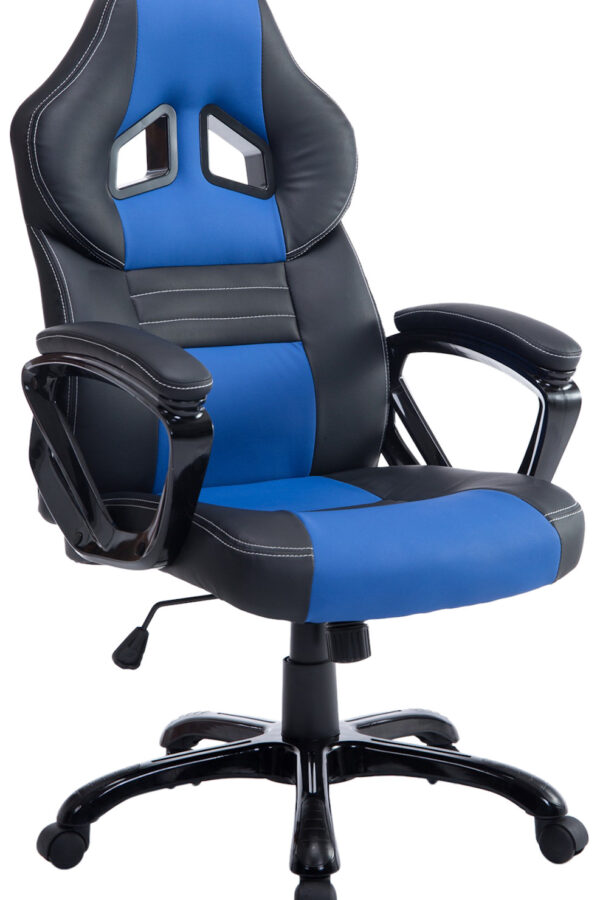 Fotel biurowy obrotowy czarno-niebieski