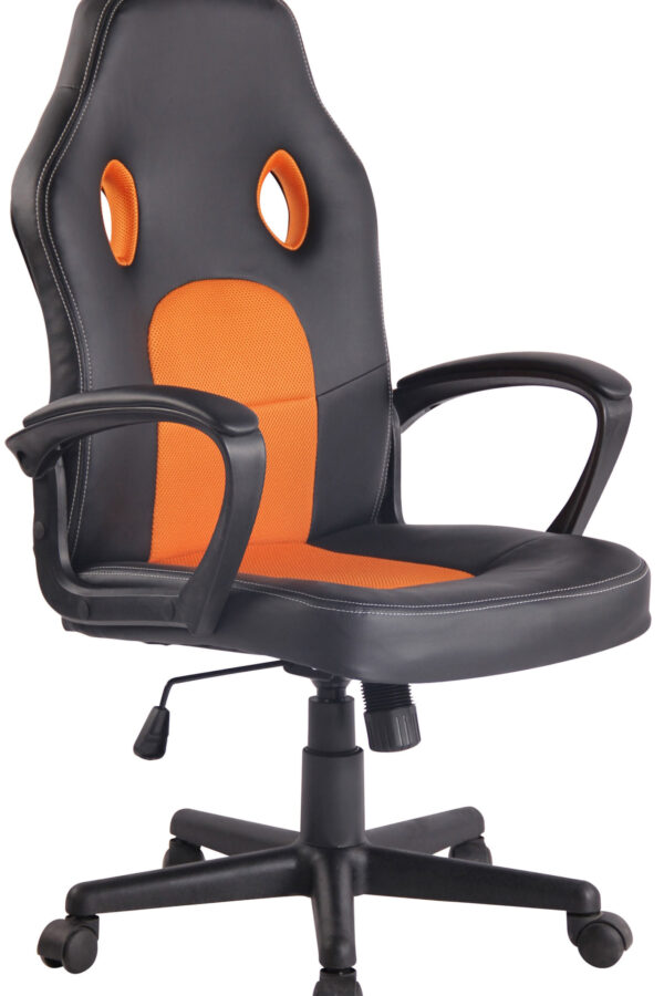 Fotel biurowy obrotowy czarny Pomarańczowy