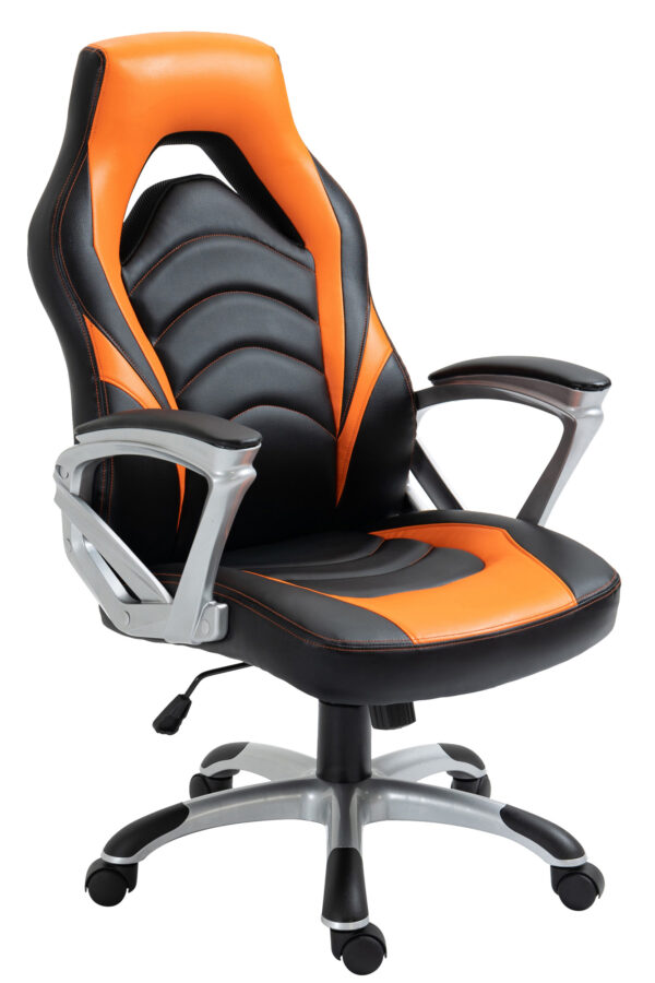 Fotel biurowy obrotowy czarny Pomarańczowy